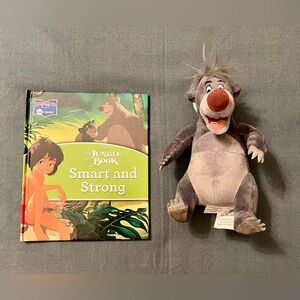 DISNEY - THE JUNGLE BOOK “Smart and Strong' Book with Gray BALOO Plush